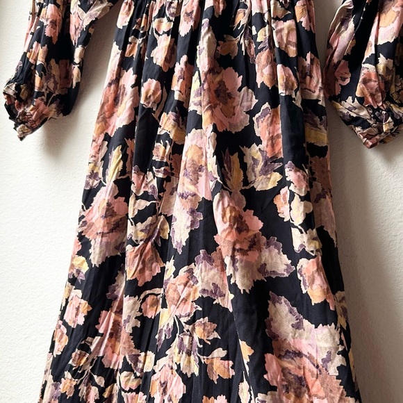 NWT Saltwater Lux Black Pink Vye Midi Floral dress Sz S - Picture 5 of 12
